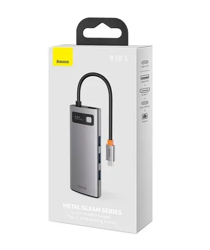Хаб - конвертер Baseus Metal Gleam Series 6-in-1 Type-C Hub Docking Station CAHub-CW0G - фото 6