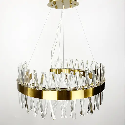 Дизайнерська люстра з кришталевоподібними паличками Line.F Діаметр 60см - фото 7