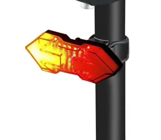 Задняя велофара с поворотниками HYD-040 (red+yellow) ЗУ micro USB + встроенный аккумулятор + пульт