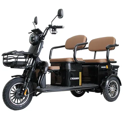 Електроскутер Триколісний 4-місний Crosser TR-4 VAGON (800W, 72V,20Ah) Чорний - фото 5