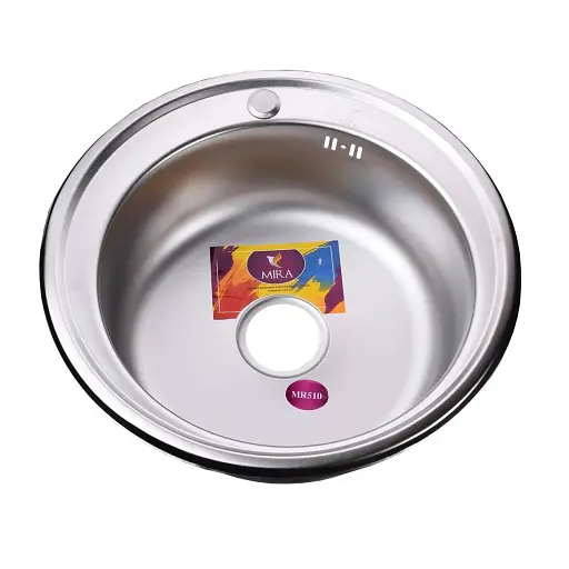 Мийка кухонна Mira 510 E Satin кругла 510х510х180х0,8 мм Нержавіюча сталь 30412 - фото 1