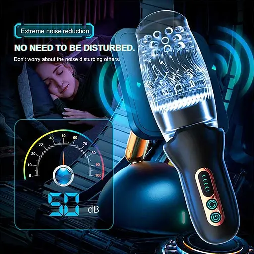 Автоматичний мастурбатор з ротацією Intense Warrior 360 Чорний K000898 - фото 7