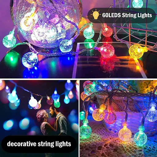 Гирлянда Ligarko с батарейным питанием, 7M/23ft 60LED крытые наружные гирлянды, 8 режимов с дистанционным управлением таймером - фото 7