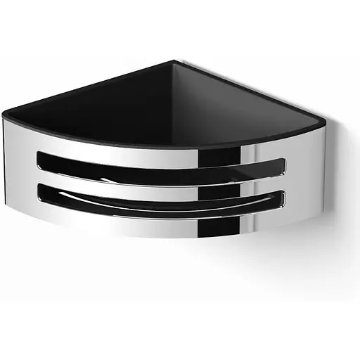 Полочка угловая Volle Teo с пластиковой вставкой Graffit 15-88-756, Хром - фото 1