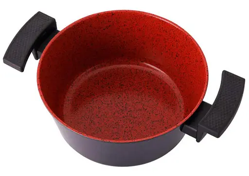 Кастрюля со стеклянной крышкой Neoflam EC-DC-C24I с мраморным покрытием 24 см 4.8 л Черно красный - фото 4