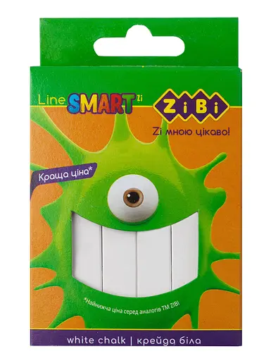 Крейда біла квадратна Smart Line, ZB.6705-12, 12 шт., 4 шт. в упаковці