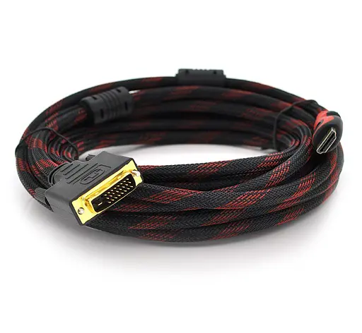 Кабель DVI-HDMI Voltronic YT-HDMI-DVI 2 ферити, обплетення, 5 м