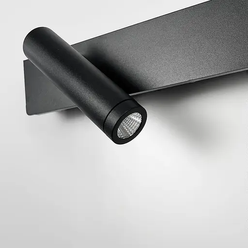 Чорне бра з поворотним спотом зліва + розʼєм USB Арт. WJ 028/2 R BK (правий) Line F - фото 4