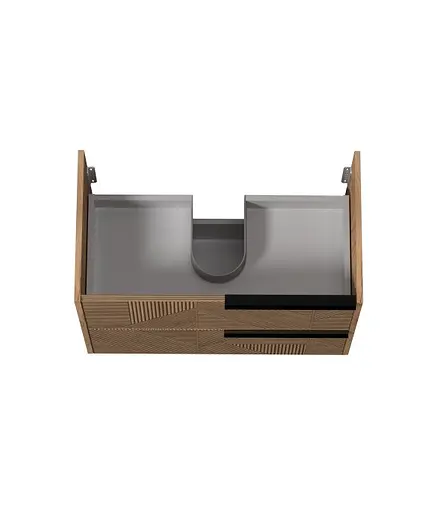 Тумба Мойдодир Cubic 80-A підвісна під умивальник дуб обпалений - фото 5