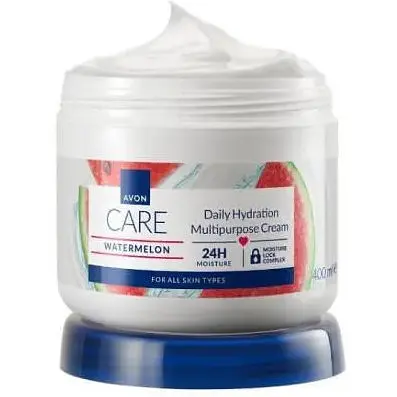 Мультифункціональний зволожувальний крем для обличчя рук і тіла Avon з екстрактом кавуна 400 мл - фото 1
