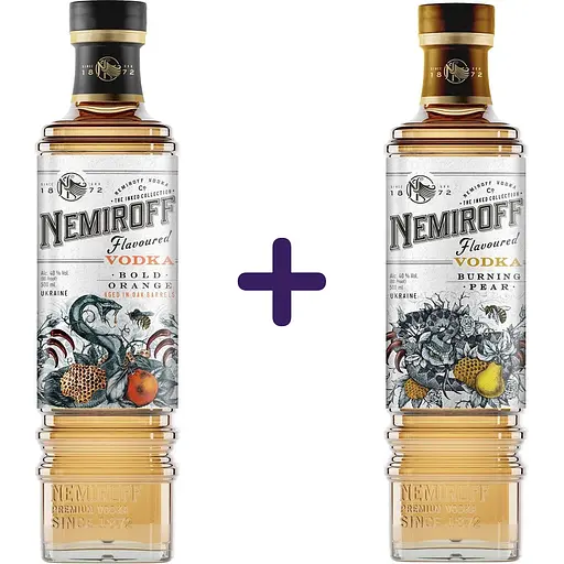 Набір: настоянка Nemiroff Bold Orange 40% 0.5 л + настоянка Nemiroff Burning Pear 40% 0.5 л