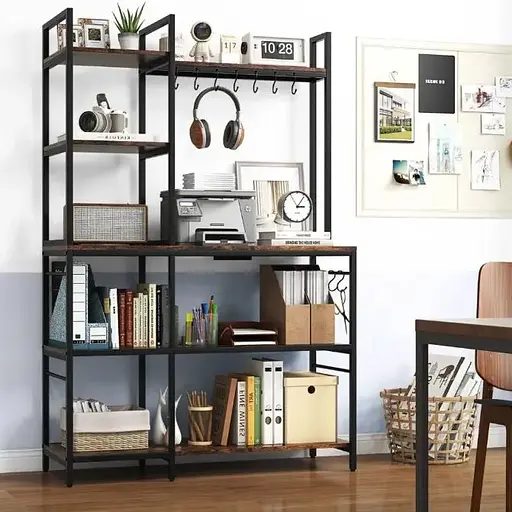 Стеллаж Costway Kamel 5-ярусный с 2 ​​розетками в стиле Loft - фото 2