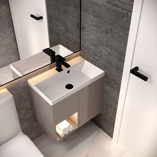 Раковина глянцева врізна Amidicon Rubicon 60 600x350 з литого каменю RUBICON_60_HL, Білий - фото 7