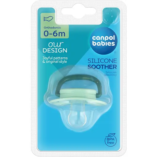 Пустушка Canpol babies Toys силіконова анатомічна 0-6 міс. зелена (23/256_gre2) - фото 3