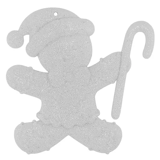 Елочная игрушка MIS LT Пряник-снеговик 10х10х1,5 см белый - фото 1