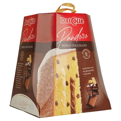 Уцінка. Кекс Dal Colle Pandoro Triplo Choccolate три шоколада 750 г - фото 3