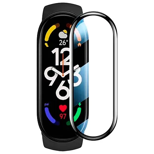 Полимерная пленка 3D (full glue) (тех.пак) для Xiaomi Mi Band 7 Черный