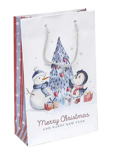 Пакет подарочный "Новый год" 3026 цветной 27 х 16 х 5см Вид 1 - фото 1