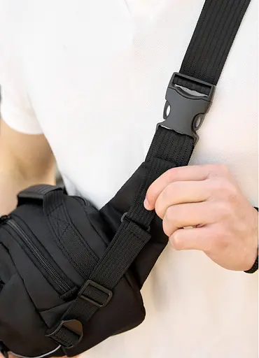 Сумка через плечо бананка Sambag Flex Pro черная 30×17×15 см (85451065m) - фото 6