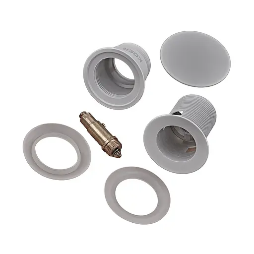 Донний клапан для раковини з переливом Koer PW-03-03 автоматичний KR3395, Білий - фото 2