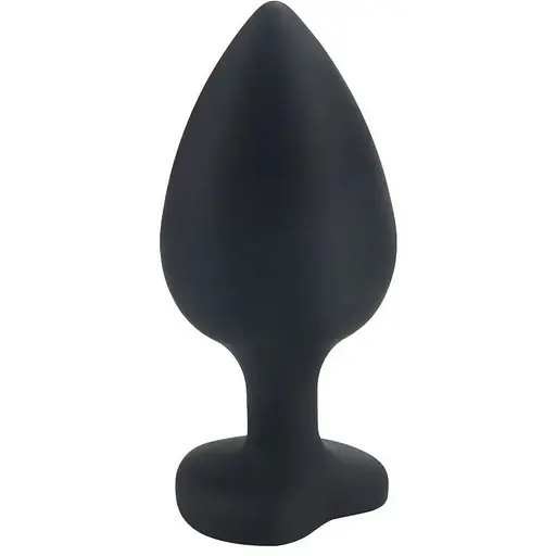 Силіконова анальна пробка з кристалом SKN-KSIL-05M (розмір M), Чорний / Белый - фото 4