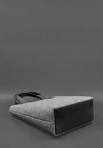 Фетрова жіноча сумка Шоппер D.D. з шкіряними чорними вставками - фото 5