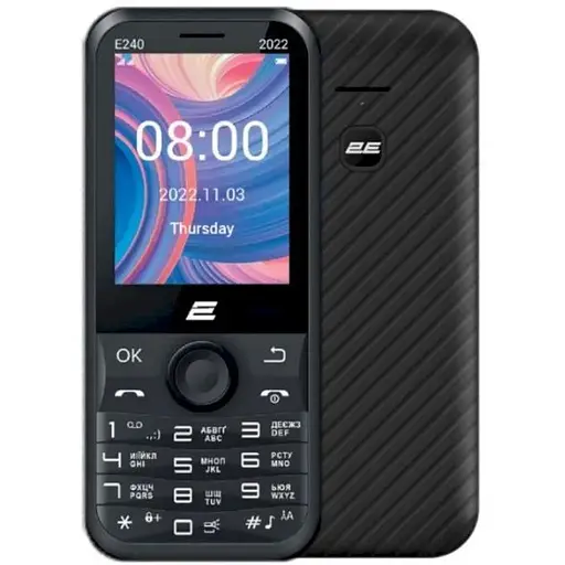 Телефон 2E E240 2022 DS Black UA UCRF