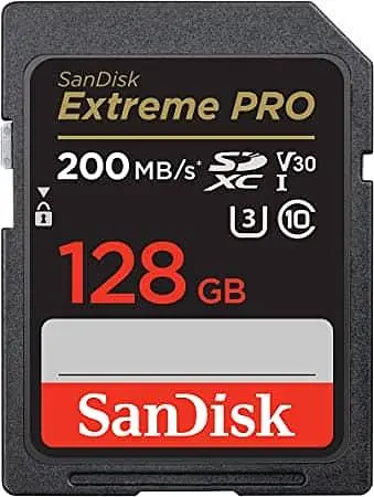 Карта памяти Sandisk 128GB SDXC C10 UHS-I U3 R200/W90MB/s Extreme Pro V30 (SDSDXXD-128G-GN4IN) - фото 1