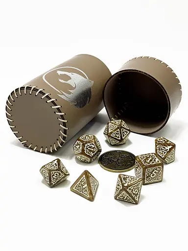 Настільна гра Планета Ігор Чаша для кубиків Вовк (коричнева) (Dice cup Wolf brown) (pi-dc008) - фото 7