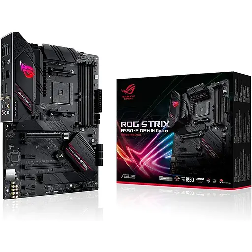 Материнская плата Asus Rog Strix AM4 (B550) B550-F Gaming WIFI II, B550, 4xDDR4, CrossFire, Int.Video (CPU), 6xSATA3, 2xM.2, 1xPCI-E 16x 4.0, 1xPCI 1x 3.0, ROG SupremeFX, I225-V, WiFi 6, Bluetooth 5.2, 8xUSB3.2/4xUSB2.0, HDMI/DP, ATX - фото 2