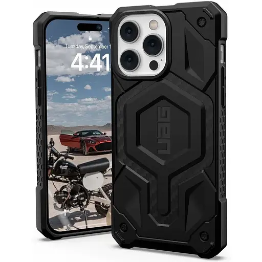 Оригінальний протиударний чохол UAG Monarch Pro MagSafe для iPhone 14 Pro (6.1") Carbon Black 114030114242 - фото 10