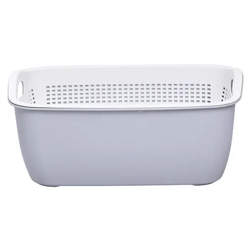 Кошик для миття овочів та фруктів Yiwu пластиковий 32х23х13 сірий HP-45-5G