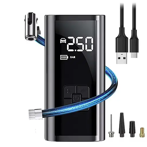 Акумуляторний насос - компресор для авто, мотоцикла, велосипеда з Power Bank Nectronix PR-325