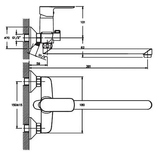 Змішувач для ванни Haiba ASIO 006 (HB0850) - фото 2
