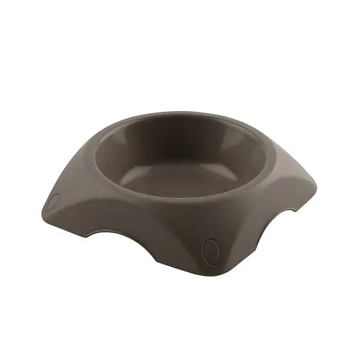 Миска для корма пластиковая 21,9x21,9x5,3h, 0,8 л, коричневый