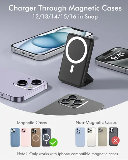 Повербанк для Mag-safe Battery Pack, магнітний складаний 10000mAh бездротовий 22,5 Вт PD - фото 4