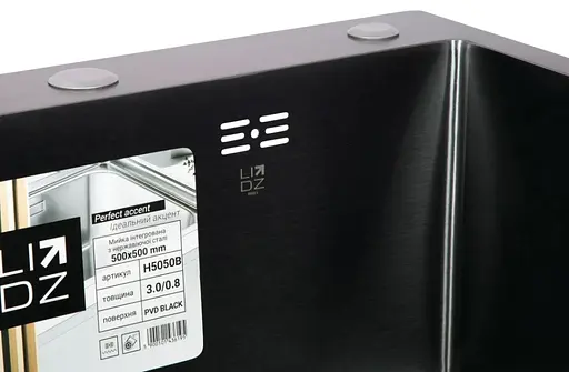 Кухонная мойка Lidz H5050B PVD 3.0/1.0 мм LDH5050BPVD3008 - фото 4