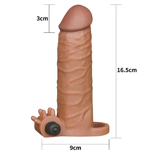 Насадка на пеніс Lovetoy Pleasure X-Tender Add 2" 16.5 см (коричневий) - фото 3
