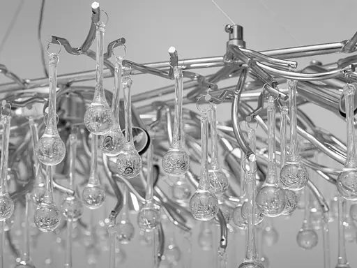 Унікальна кришталева люстра витягнутої форми на 12 ламп, хром - фото 4