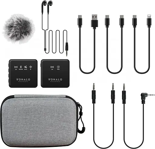 Бездротовий мікрофон Lavalier для iPhone, Android та ПК, міні-мікрофон Bluetooth з клапаном та затискачем для шумоподавлення - фото 6