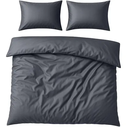 Комплект постільної білизни Ideia Сатин полуторний без простирадла 145х215 см (8-36086_т/сірий)