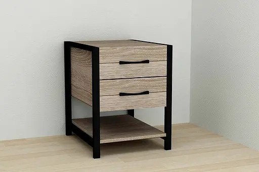 Тумба универсальная Ferrum-decor Вивьен 2/1 50x41x40 черный ДСП Дуб Сонома Трюфель 16мм (FRD-104174) - фото 4