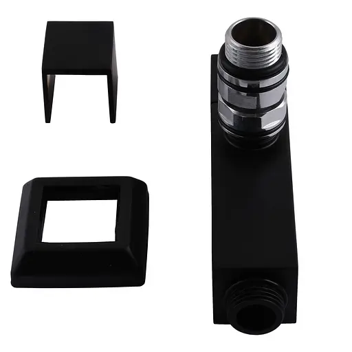 Набір кран напівоборотний кутовий з американкою Solomon Lux 1/2″ Cube Black 8888 (2шт.) 000021912 - фото 9