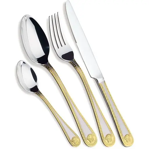 Набор столовых приборов Zillinger Versailles ZL-72G на 12 персон в подарочном чемодане 72 предмета - фото 1