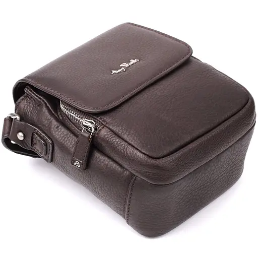 Компактна чоловіча сумка з м'якої натуральної шкіри TONY PEROTTI 14х17х8 см sum0027410 - фото 5