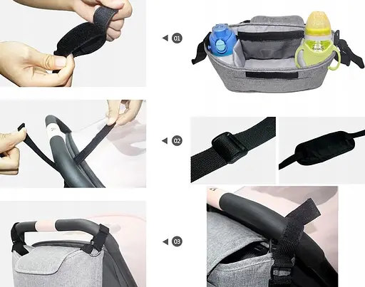 Сумка-органайзер для мам с фиксацией на детскую коляску No brand 30хх15хх10 см sum0025076 - фото 6