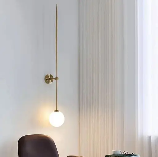 Бра в корпусі латунь з білим плафоном Арт. WJ 017 GD Line F - фото 3