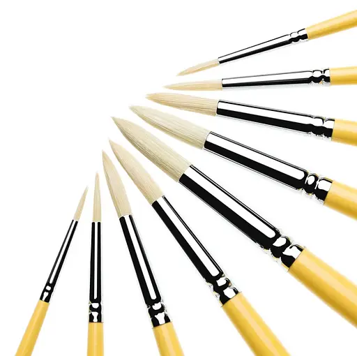 Пензель Щетина кругла 6607RL №10, довга ручка, 6607RL10, 99IDEAS - фото 2