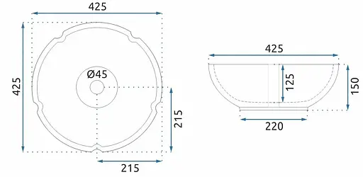 Умивальник Rea Sevilla накладний REA-U7505, Цветной - фото 5