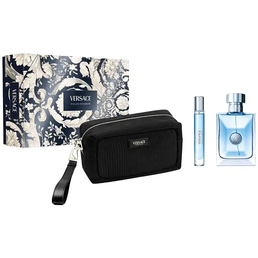 Набор для мужчин Versace Pour Homme: Туалетная вода 100 мл + Миниатюра 10 мл + Косметичка